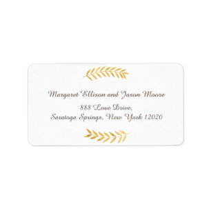 Etiqueta Rótulo de Endereço da Procura de Folha do ouro