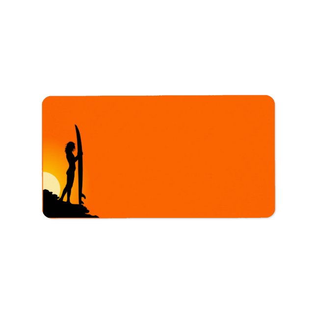 Etiqueta Rótulo de endereço da Surfer Girl (Frente)