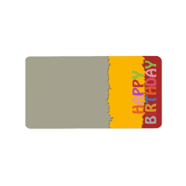 Etiqueta Rótulo de Endereço de Aniversário Feliz (Frente)