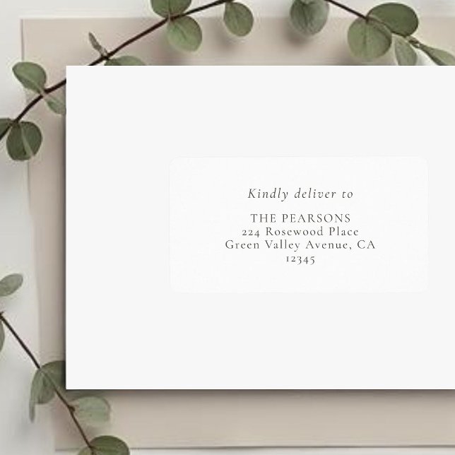 Etiqueta Rótulo de Endereço de Casamento Branco | Simples (Criador carregado)