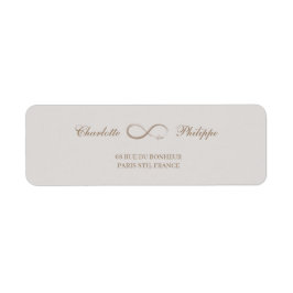Etiqueta Rótulo de Endereço de Casamento de Cinza Dourada d