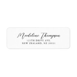 Etiqueta Rótulo de Endereço de Casamento de Script Elegante