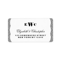 Rótulo de Endereço de Casamento do Monograma com G