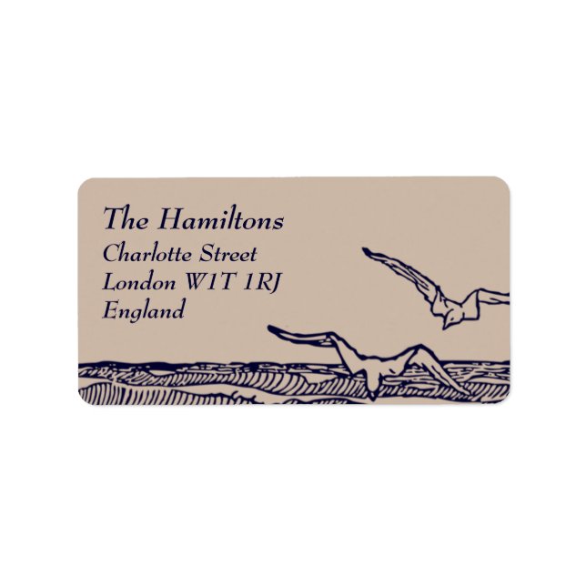 Etiqueta Rótulo de Endereço de Casamento Rustic Chic Beach (Frente)