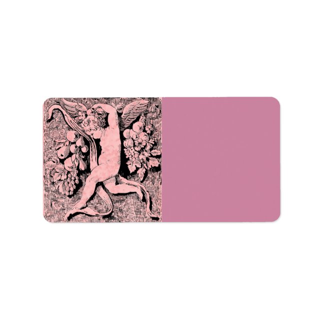 Etiqueta Rótulo de Endereço de Cherub Ornamental (Frente)