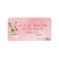 Rótulo de Endereço de Cony Watercolor do Woodland