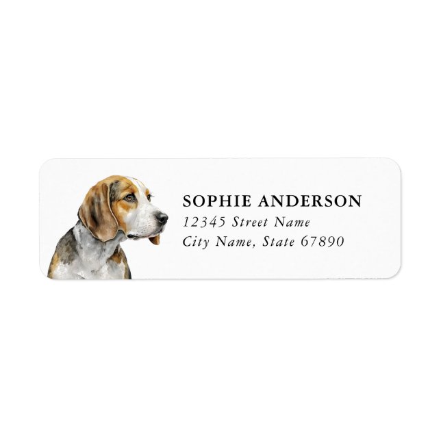 Etiqueta Rótulo de Endereço de Devolução Beagle (Frente)