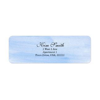 Etiqueta Rótulo de Endereço de Devolução com Aquarela Azul
