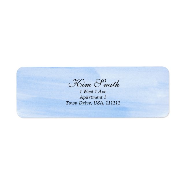 Etiqueta Rótulo de Endereço de Devolução com Aquarela Azul  (Frente)