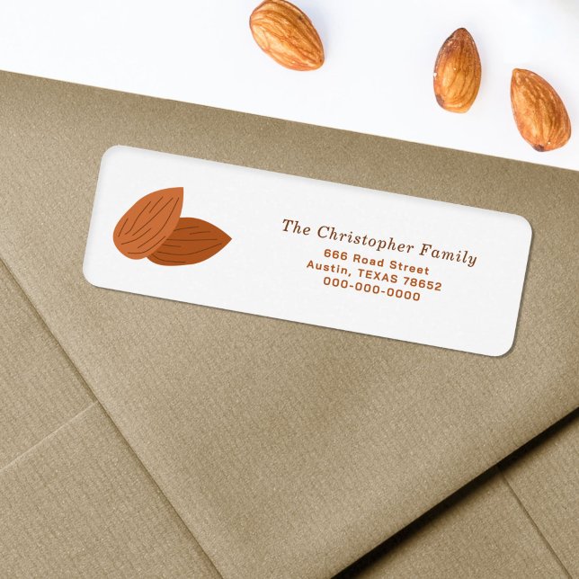 Etiqueta Rótulo de Endereço de Devolução de Amêndoa (Almond Return Address Label)