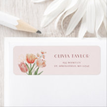 Rótulo de Endereço de Devolução de Aquarela Floral
