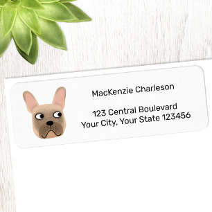 Etiqueta Rótulo de Endereço de Devolução de Buldogue Francê