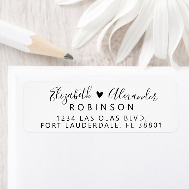 Etiqueta Rótulo de Endereço de Devolução de Casamento Elega (Insitu)