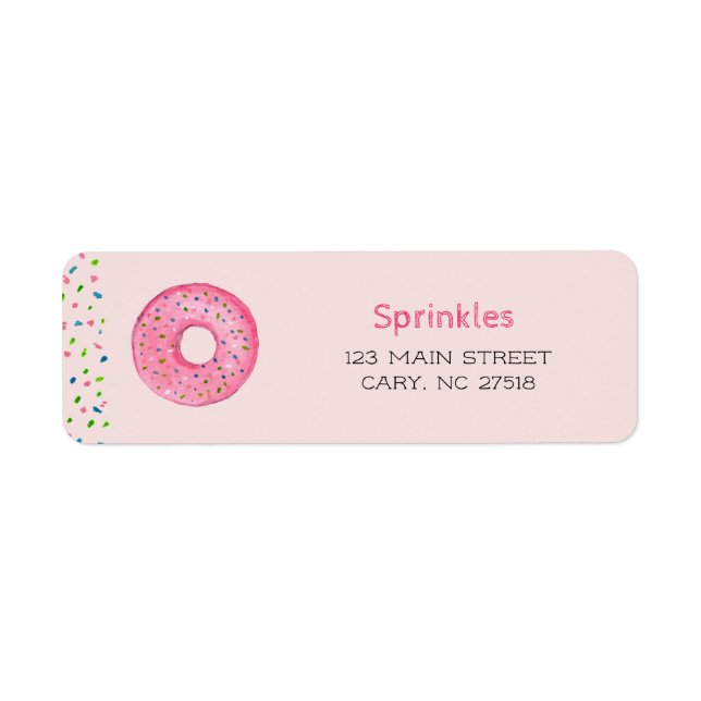 Etiqueta Rótulo de endereço de devolução de donut com granu (Frente)