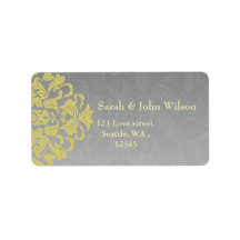 rótulo de endereço de devolução de elegância "cinz