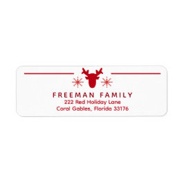 Etiqueta Rótulo de Endereço de Devolução de Feriado de Rein