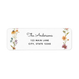Etiqueta Rótulo de Endereço de Devolução de Flor Selvagem
