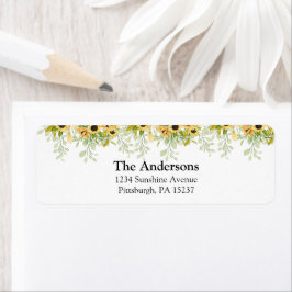 Etiqueta Rótulo de Endereço de Devolução de Girassol