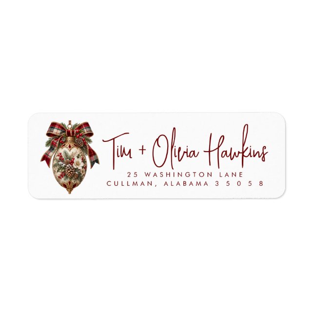 Etiqueta Rótulo de Endereço de Devolução de Natal (Frente)