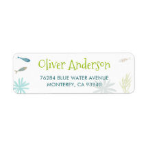 Rótulo de Endereço de Devolução de Peixe Azul 2