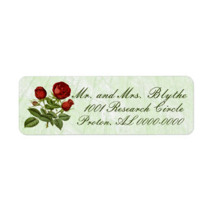 Etiqueta Rótulo de Endereço de Devolução de Rosa da Red