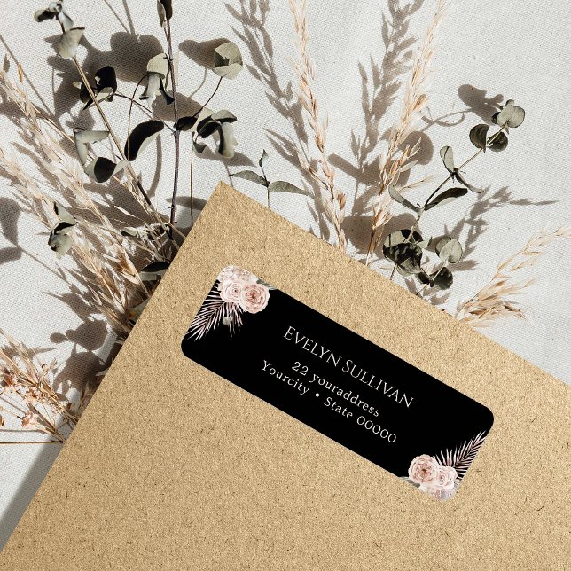 Etiqueta Rótulo de endereço de devolução de rosas Tropicais (Criador carregado)