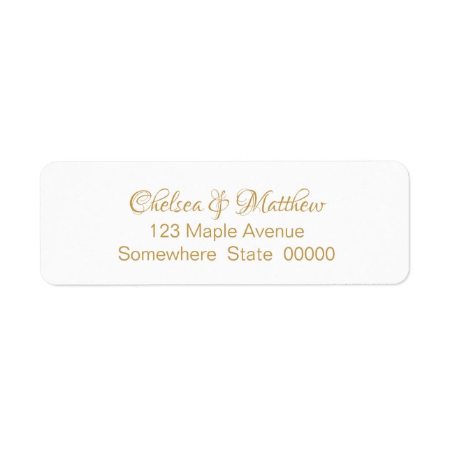 Etiqueta Rótulo de Endereço de Devolução de Texto Dourado S (Frente)