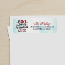 Rótulo de Endereço de Devolução do 250º Aniversári