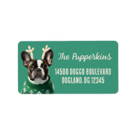 Etiqueta Rótulo de Endereço de Devolução do Buldogue Festiv