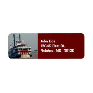 Etiqueta Rótulo de Endereço de Devolução do Riverboat do Mi