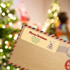 Etiqueta Rótulo de Endereço de Devolução do Urso de Teddy d