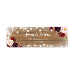 Etiqueta Rótulo de Endereço de Devolução Floral Romântico