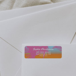 Etiqueta Rótulo de Endereço de Devolução Palmeiras Rosas