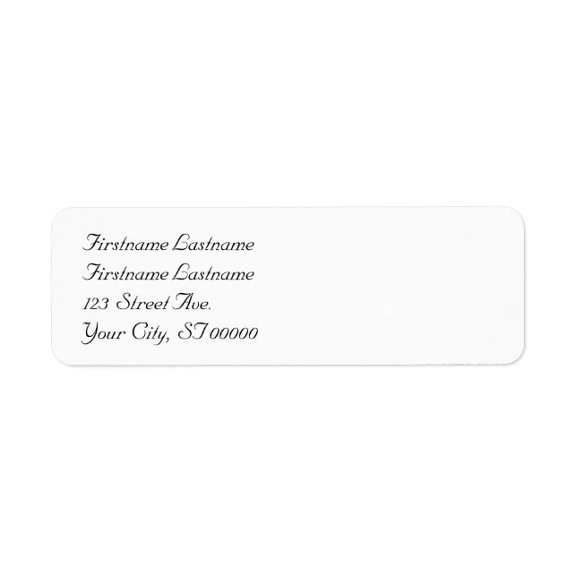 Etiqueta Rótulo de Endereço de Devolução para um Casal com  (Frente)