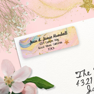 Etiqueta Rótulo de Endereço de Devolução Personalizado Rosa