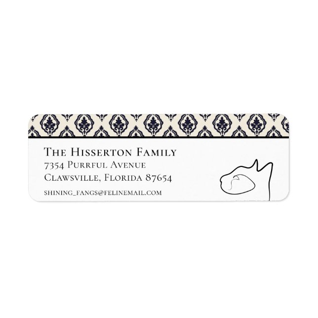 Etiqueta Rótulo de Endereço de Devolução Preto e Branco par (Frente)