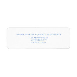 Etiqueta Rótulo de Endereço de Devolução RSVP Azul Moderno 