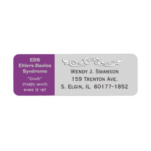 Etiqueta Rótulo de Endereço de Envio Sindrome de Ehlers-Dan