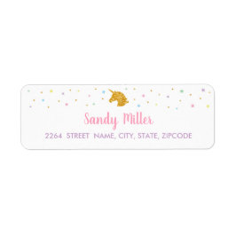 Etiqueta Rótulo de Endereço de Festa de aniversário Unicorn