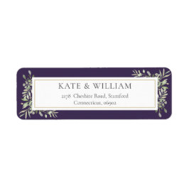 Etiqueta Rótulo de Endereço de Folhagem de Cores Aquáticas