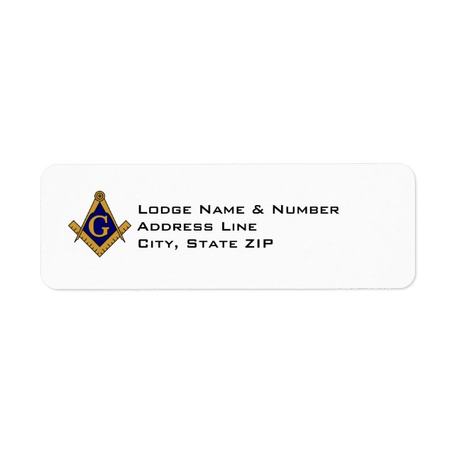 Etiqueta Rótulo de Endereço de Lodge Masônico do Estilo Mod (Frente)