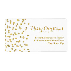 Etiqueta Rótulo de Endereço de Natal de Confetti para a Gli