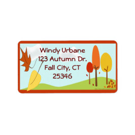 Etiqueta Rótulo de Endereço de outono