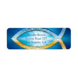 Etiqueta Rótulo de Endereço de Peixe Cristão