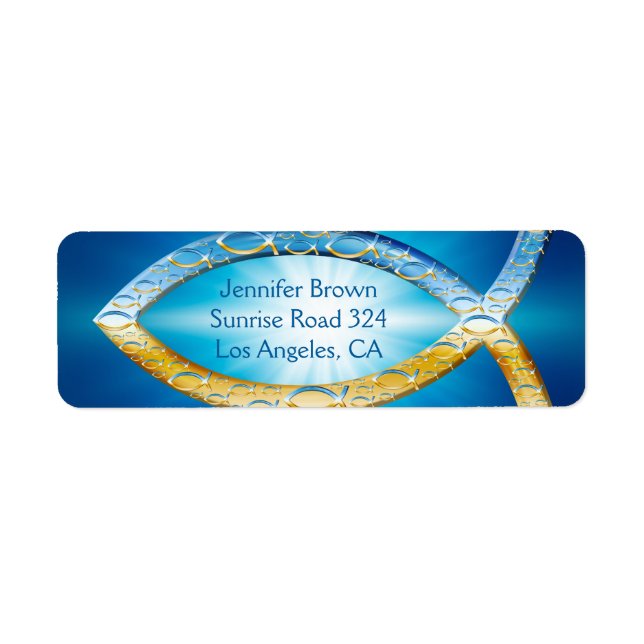 Etiqueta Rótulo de Endereço de Peixe Cristão (Frente)