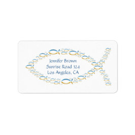 Etiqueta Rótulo de Endereço de Peixe Cristão