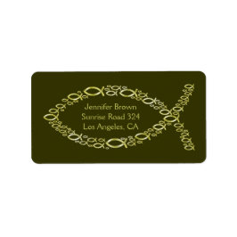 Etiqueta Rótulo de Endereço de Peixe Cristão