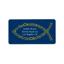 Etiqueta Rótulo de Endereço de Peixe Cristão