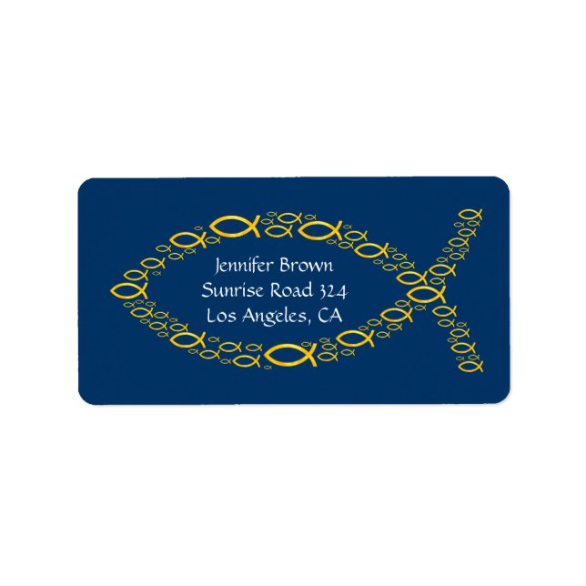 Etiqueta Rótulo de Endereço de Peixe Cristão (Frente)