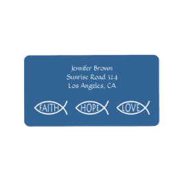 Etiqueta Rótulo de Endereço de Peixe Cristão